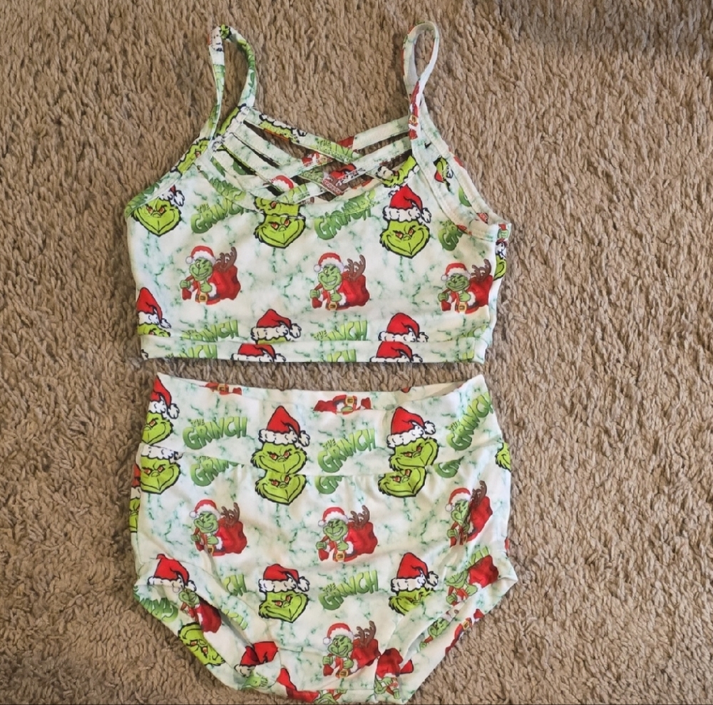 Grinch Christmas Print Two-Piece Set